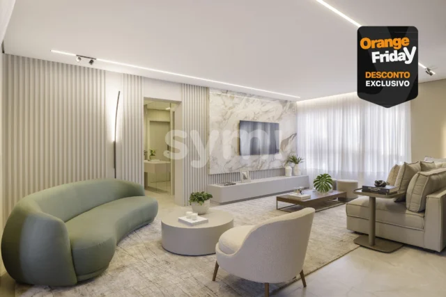 Apartamento mobiliado com 4 vagas